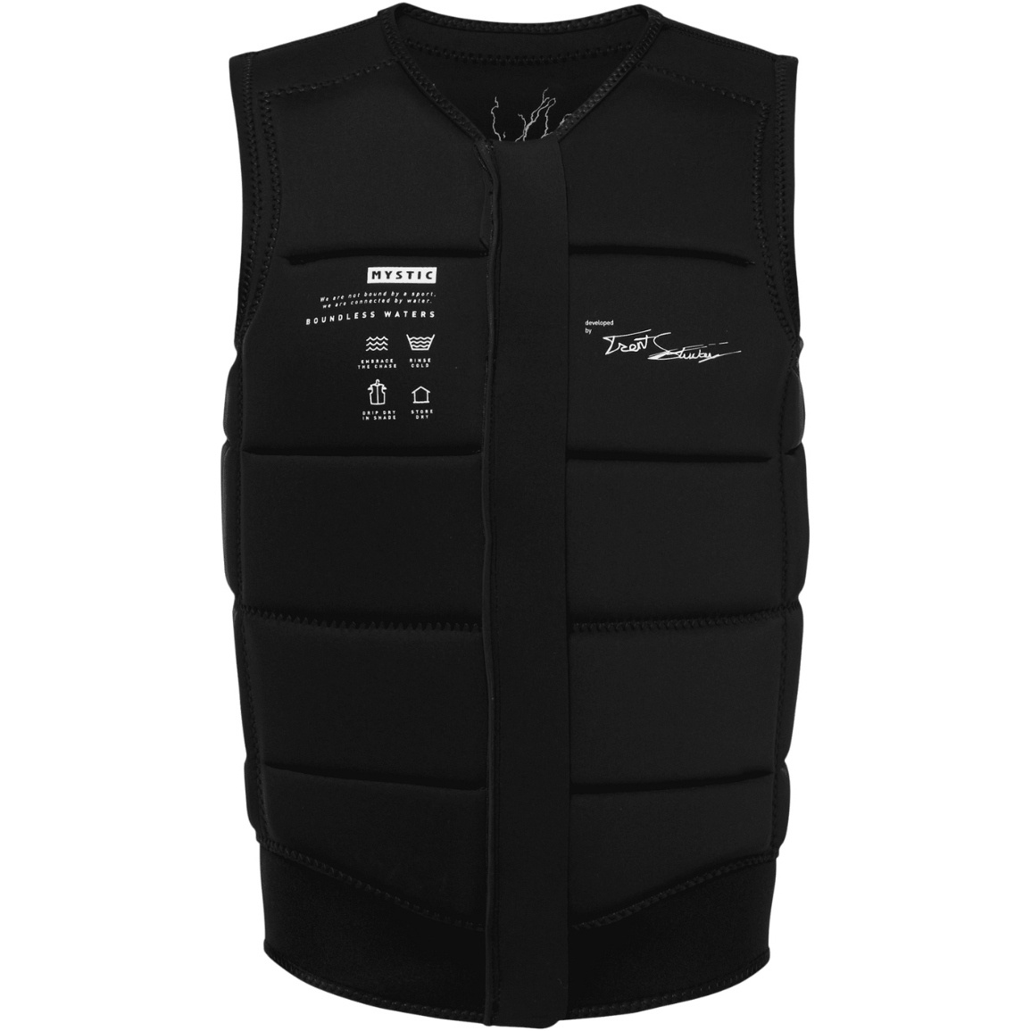 2026 Mystic Herre Poseidon TS Front Zip Wake Impact Vest 35005.250691 - Black